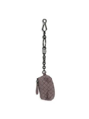 商品Bottega Veneta|Intrecciato Woven Leather Zip Pouch Keychain,价格¥1574,第1张图片