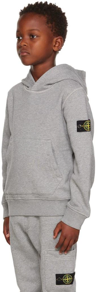 商品Stone Island Junior|Kids Gray Garment-Dyed Hoodie,价格¥505,第4张图片详细描述