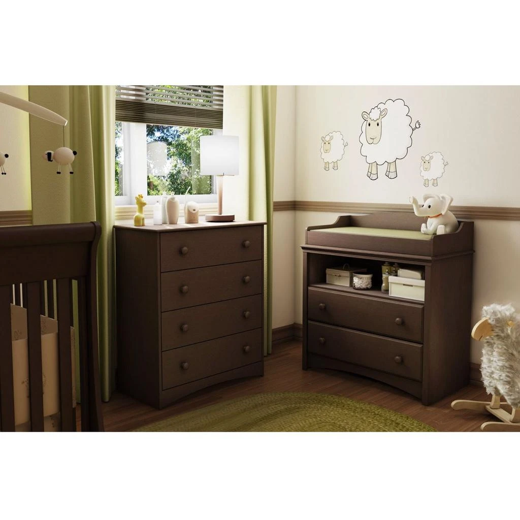 商品QuikFurn|Baby Furniture 2 Drawer Diaper Changing Table in Espresso,价格¥4424,第3张图片详细描述