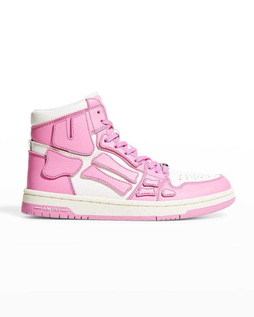 商品AMIRI|Skel Bicolor Leather High-Top Sneakers,价格¥4753,第3张图片详细描述