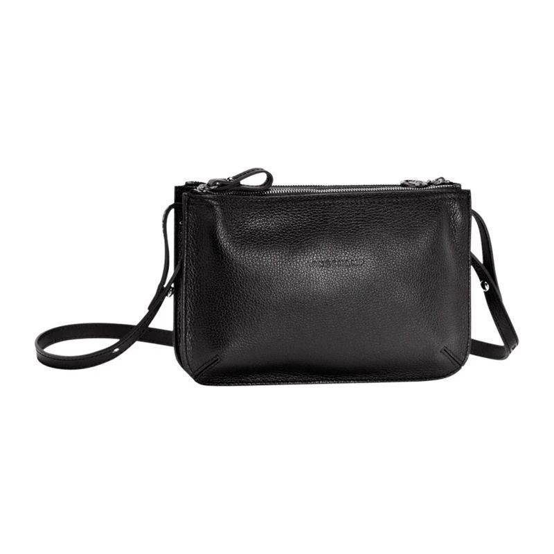 商品Longchamp|香港直邮longchamp珑骧女士黑色牛皮斜跨包2072021047休闲时尚,价格¥2622,第1张图片