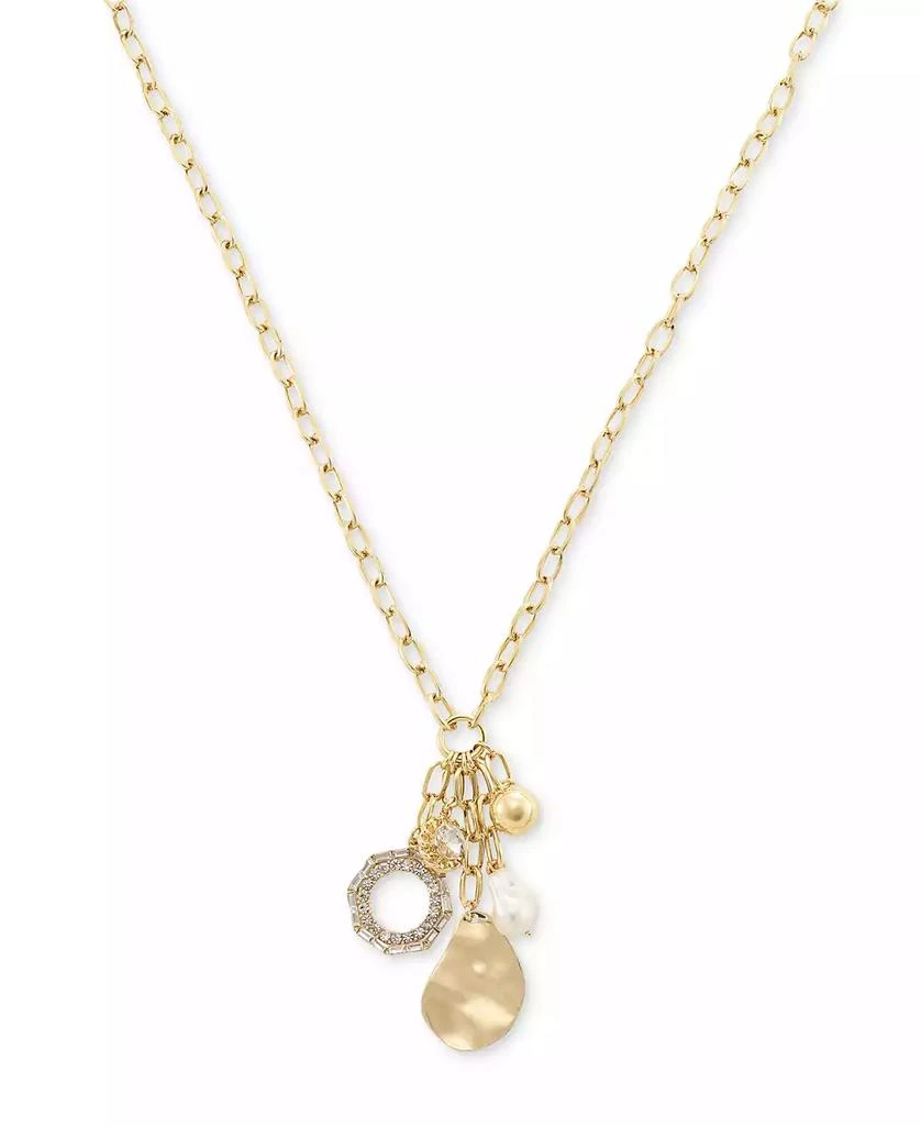 商品INC International|Gold-Tone Crystal & Imitation Pearl Mixed Charm Pendant Necklace, 43" + 3" extender, Created for Macy's,价格¥302,第1张图片