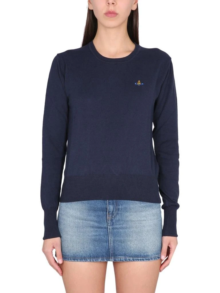 商品Vivienne Westwood|Vivienne Westwood Orb Embroidered Crewneck Jumper,价格¥1214,第1张图片