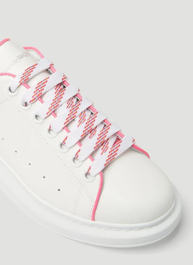 Oversized Contrast Piping Sneakers in White 商品