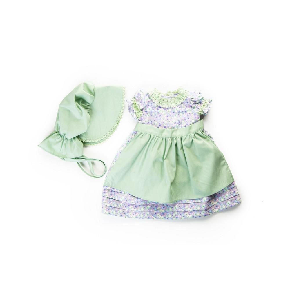 商品The Queen's Treasures|18" Doll Clothes, Little House on The Prairie 3 Piece Calico Summer Dress, Hat, and Apron, Fits American Girl Dolls,价格¥94,第1张图片