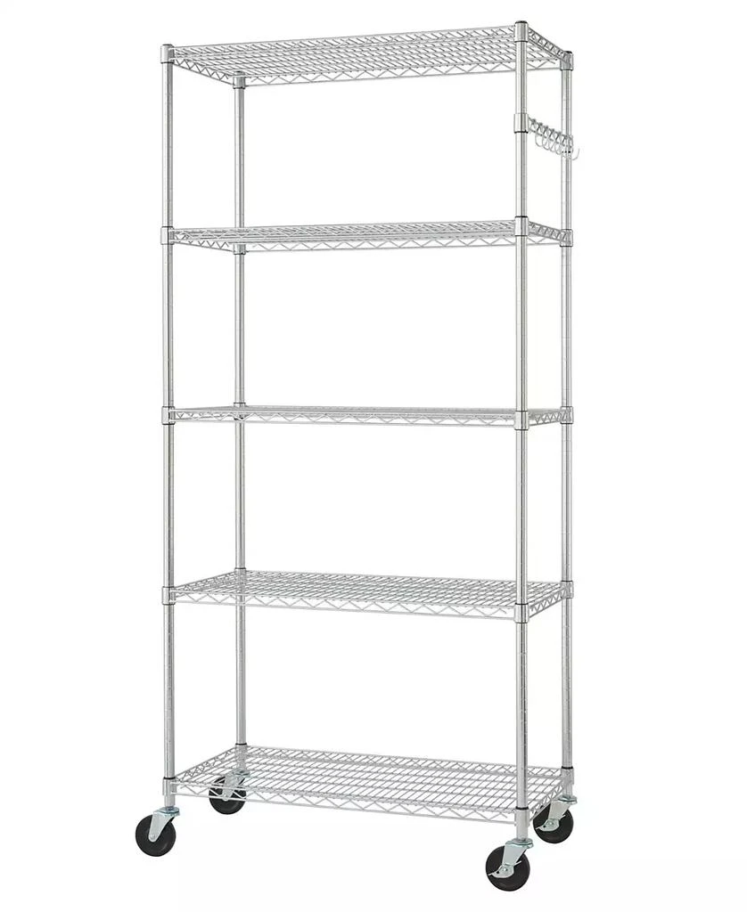商品TRINITY|5-Tier Wire Shelving Rack Includes Wheels,价格¥2360,第1张图片