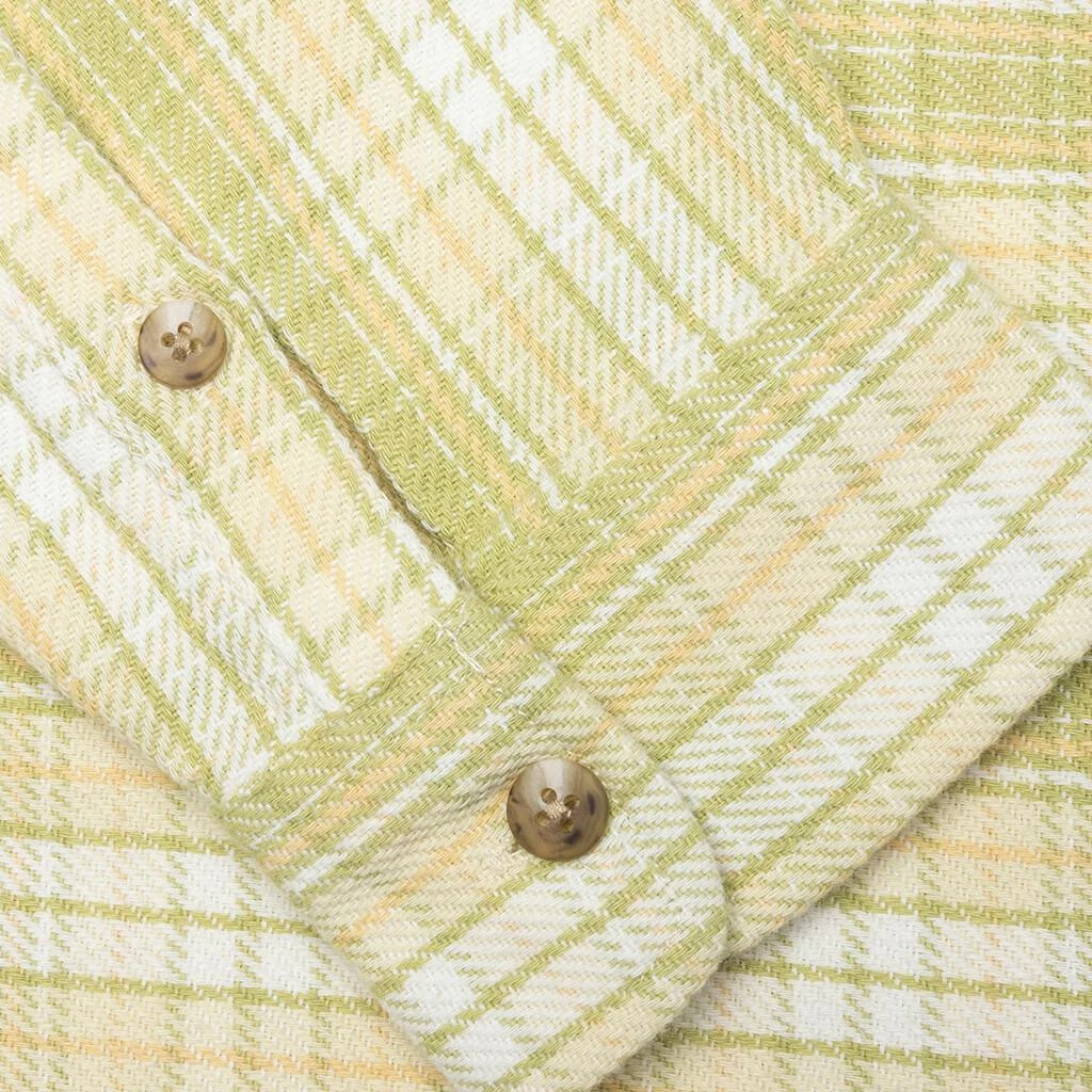 商品STUSSY|Stussy Beach Plaid Shirt - Lime,价格¥1065,第4张图片详细描述