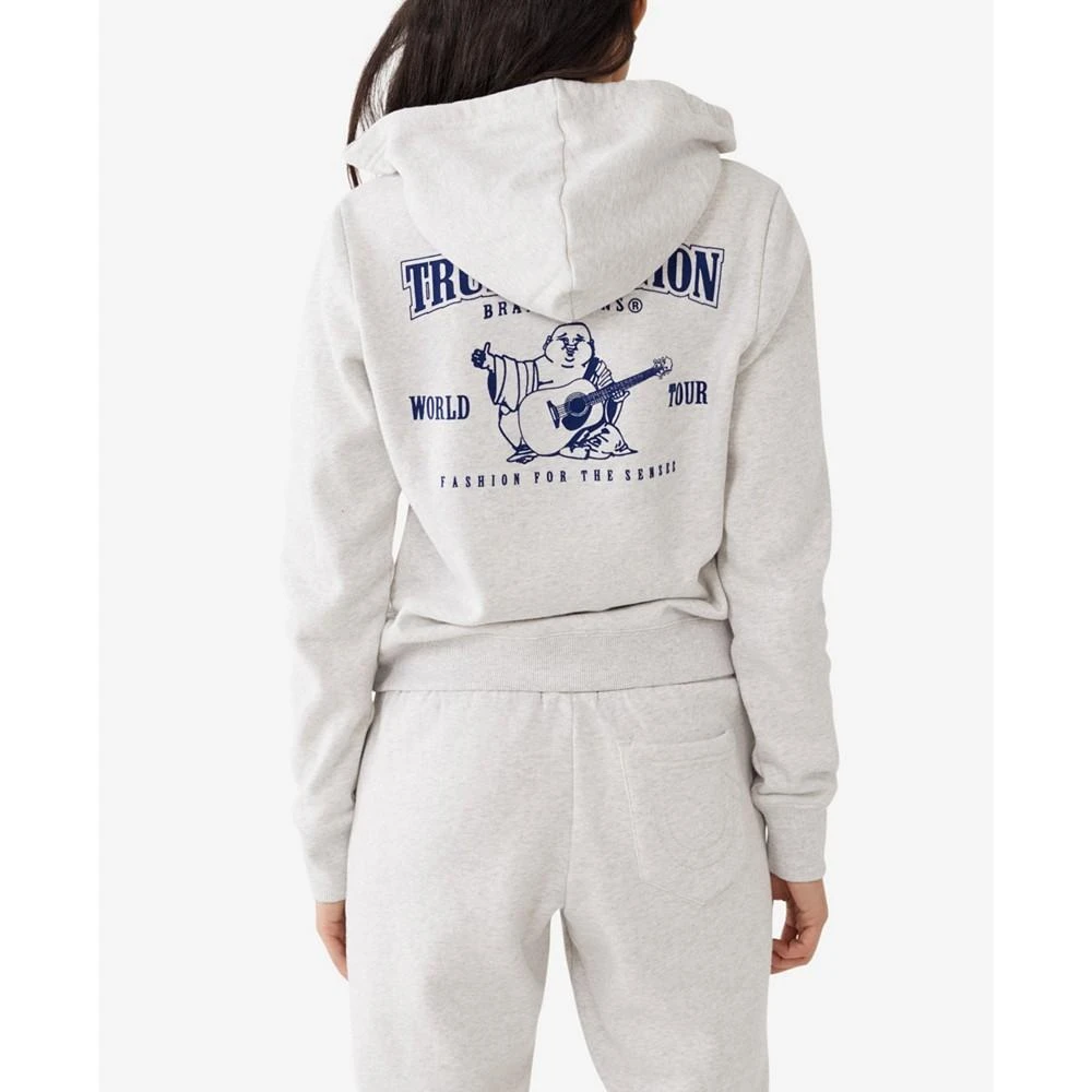 商品True Religion|Women's Flock Buddha Zip Fleece Hoodie Top,价格¥893,第2张图片详细描述