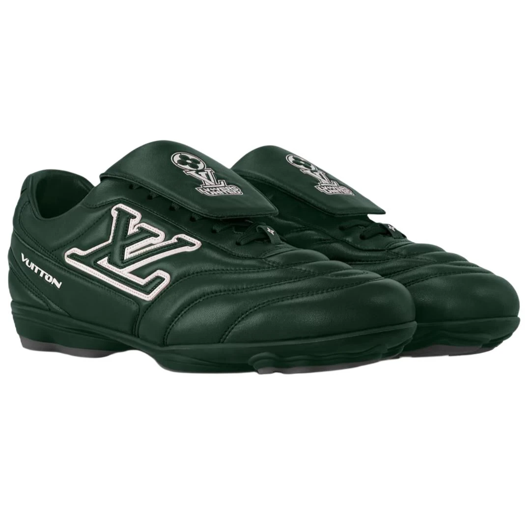 商品[国内直发] Louis Vuitton|LV Footprint Soccer 2025春夏男士系列 足球鞋 小牛皮 圆头系带 低帮 生活休闲鞋 男款 绿色,价格¥19748,第4张图片详细描述