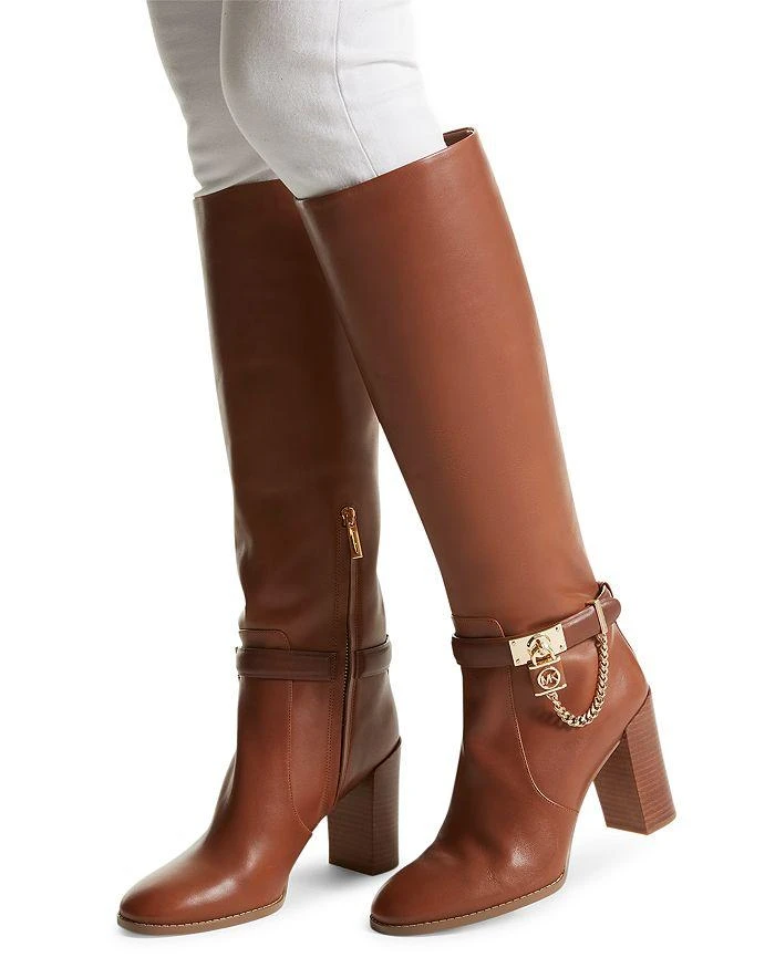 商品Michael Kors|Women's Hamilton Block Heel To the Knee Boots,价格¥1434,第2张图片详细描述