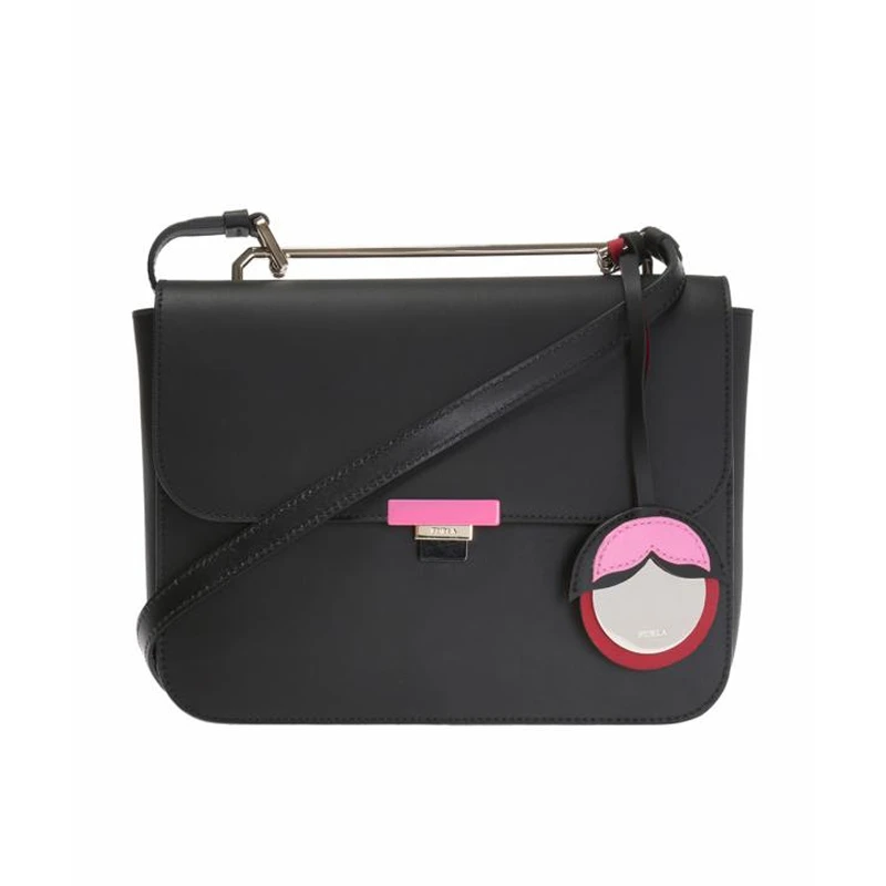 商品[国内直发] Furla|Furla 芙拉 女士黑色皮革翻盖单肩斜挎包 929537,价格¥1003,第1张图片