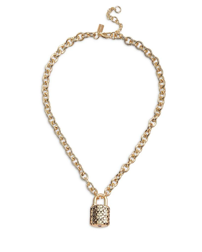 Logo Padlock Chain Necklace, 17" 商品