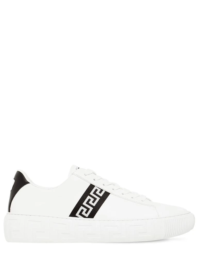 商品Versace|Greek Motif Leather Sneakers,价格¥4931,第1张图片