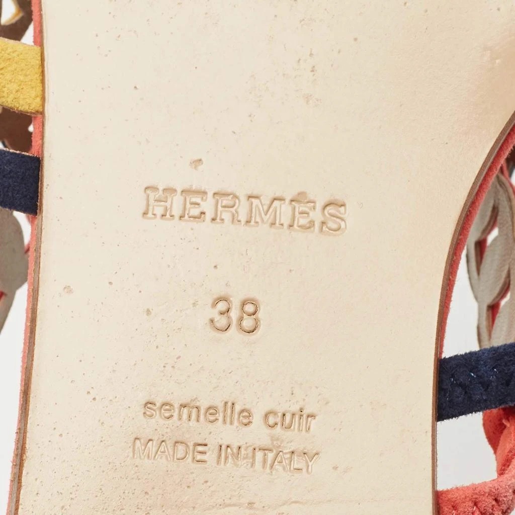 Hermes Multicolor Suede Thalassa Flat Slides Size 38 商品