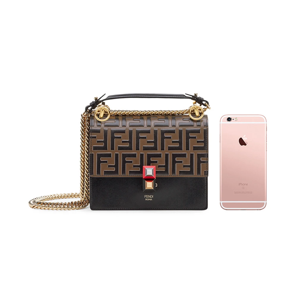 Fendi 芬迪 女士黑褐色拼接斜挎包 8M0381-A5TY-F13WB 商品