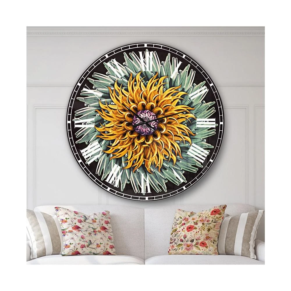 商品Design Art|Designart Oversized Floral Round Metal Wall Clock - 36 x 36,价格¥3512,第5张图片详细描述