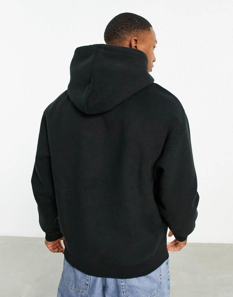 商品Calvin Klein|Calvin Klein Jeans chest logo heavy double face polar fleece hoodie in black,价格¥976,第2张图片详细描述