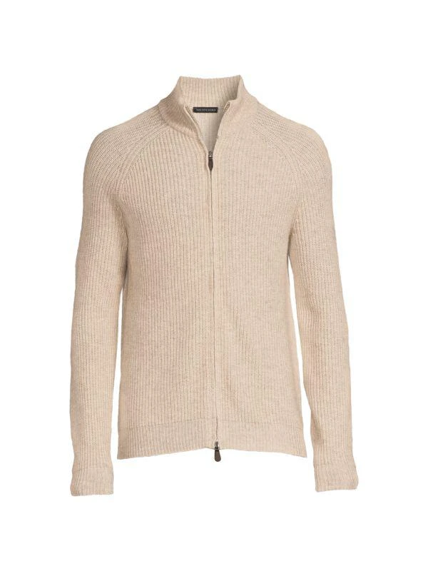 商品Saks Fifth Avenue|Merino Wool Blend Shaker Full Zip Sweater,价格¥214,第3张图片详细描述