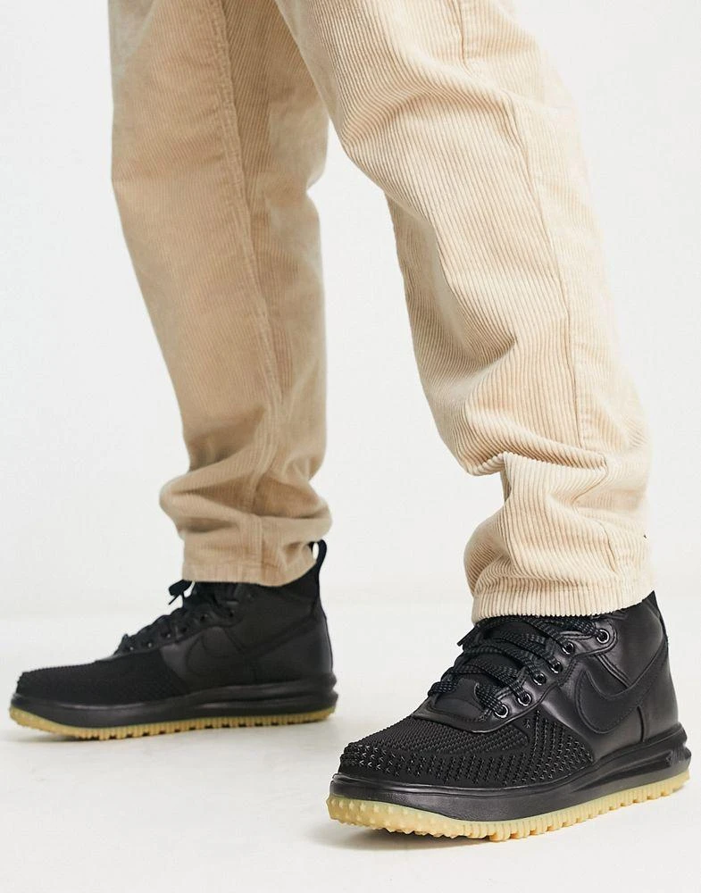 商品NIKE|Nike Air Force 1 Lunar Force boots in black with gum sole,价格¥1162,第1张图片