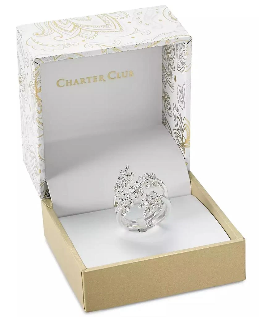 商品Charter Club|Fine Silver Plate Crystal Leaf Wrap Ring, Created for Macy's,价格¥105,第3张图片详细描述