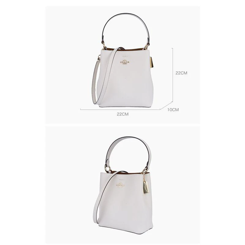 商品Coach|香港直邮Coach 奥莱款小号女士皮质单肩手提水桶包1011IMOVG,价格¥3102,第8张图片详细描述