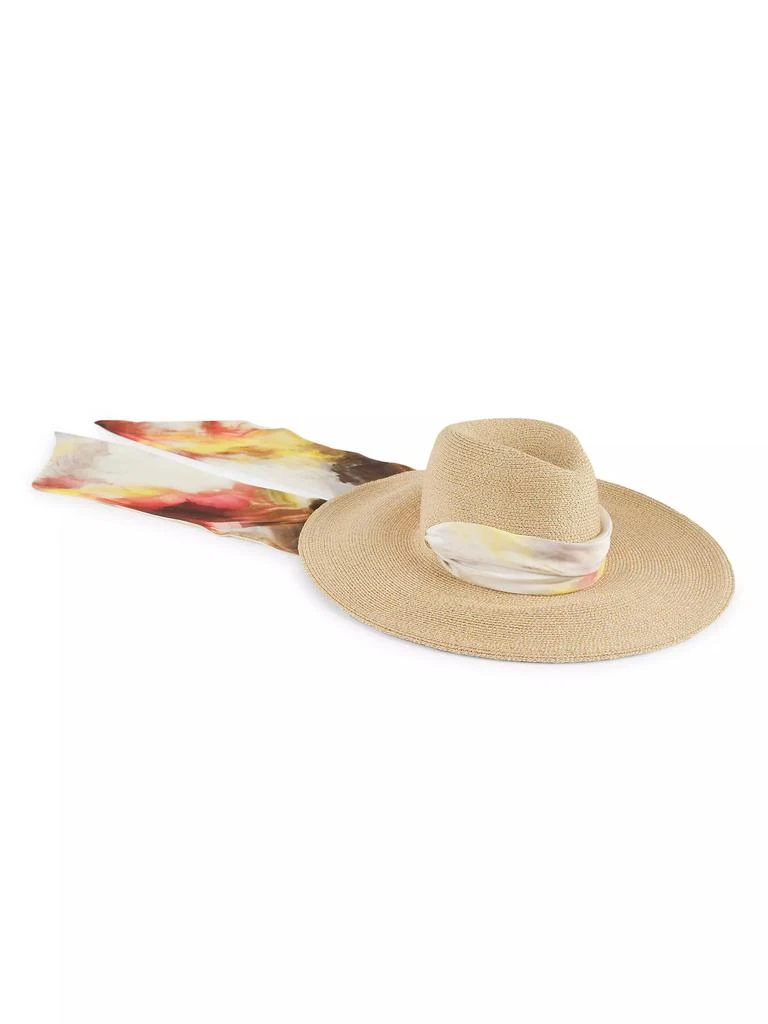 商品Eugenia Kim|Cassidy Watercolor Print-Trimmed Straw Fedora,价格¥1435,第1张图片