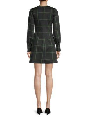 商品Love Ady|Windowpane Bell-Sleeve Mini Dress,价格¥159,第2张图片详细描述