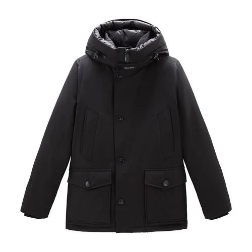 商品Woolrich|【特惠8.7折】包邮包税【预售7天发货】 WOOLRICH 男士 大衣 Arctic Ramar Cloth 面料带帽防寒短上衣  WOOWQPS9BCK,价格¥6653,第1张图片