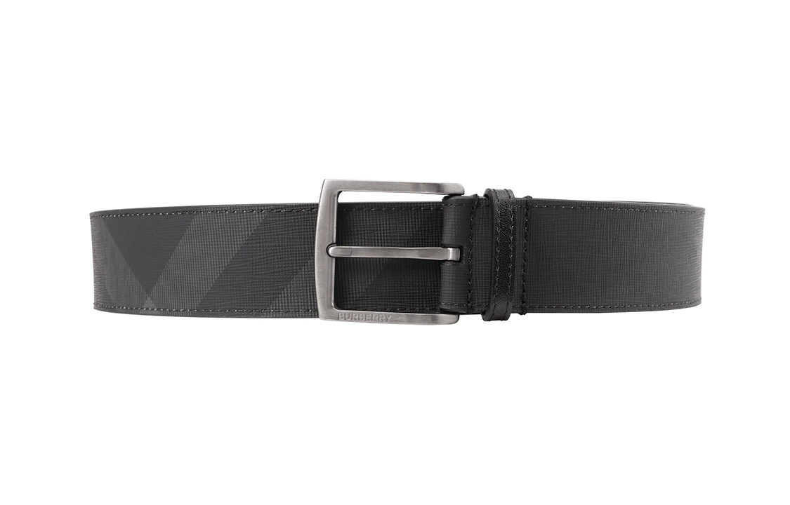 商品[国内直发] Burberry|博柏利 经典格纹拼皮 皮革 皮带 男款 黑色 宽4cm,价格¥2699,第1张图片