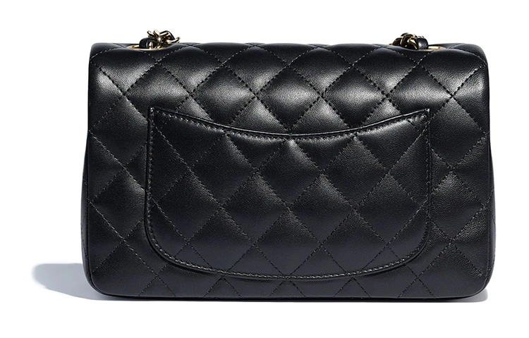 商品[国内直发] Chanel|香奈儿 Classic Flap CF 菱格金扣链条肩带 大mini 羊皮革 口盖包单肩斜挎包 迷你 女款 黑色,价格¥52923,第3张图片详细描述