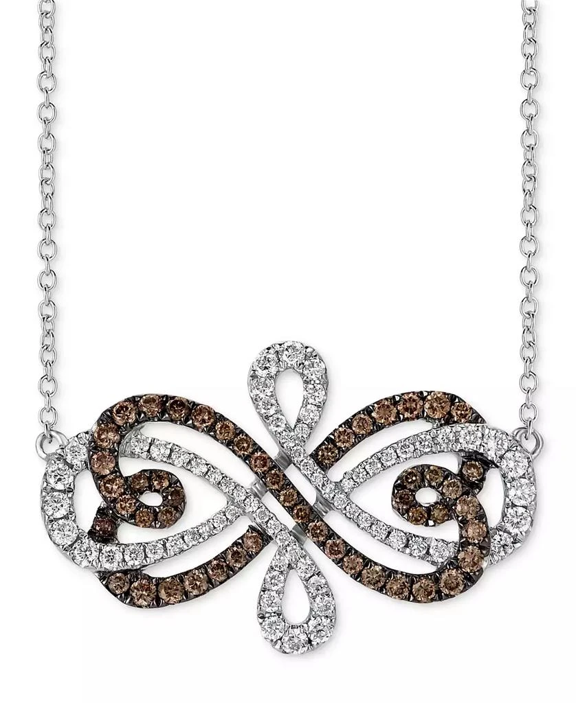 商品Le Vian|Chocolatier Chocolate Diamond & Vanilla Diamond Pendant Necklace (3/4 ct. t.w.) in 14k Vanilla Gold, 17",价格¥16358,第1张图片