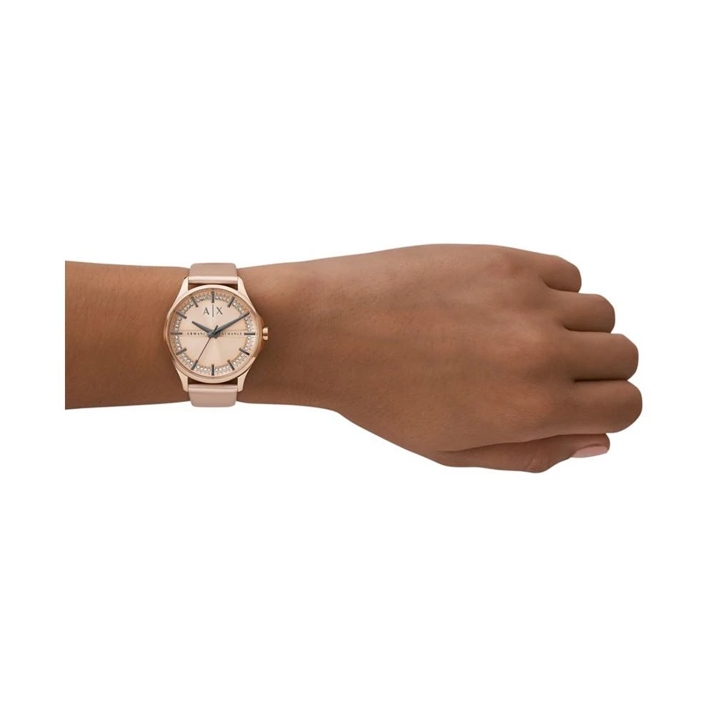 商品Armani Exchange|Women's Three-Hand Rose Gold-Tone Polyurethane Strap Watch, 36mm,价格¥1271,第4张图片详细描述