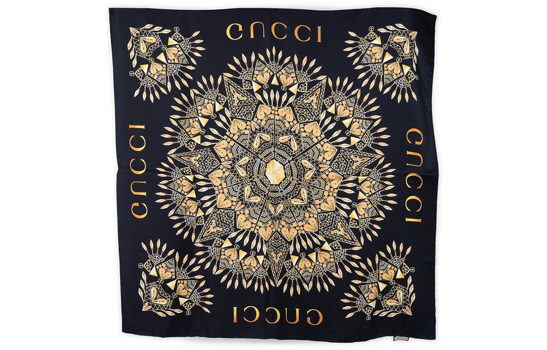 商品[国内直发] Gucci|古驰 Logo标志 丝巾 男女同款情侣款 黑色,价格¥2141,第3张图片详细描述