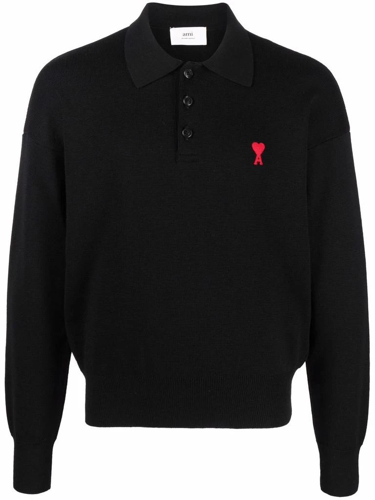 商品AMI|AMI PARIS - Ami De Coeur Wool Polo Shirt,价格¥3377,第1张图片