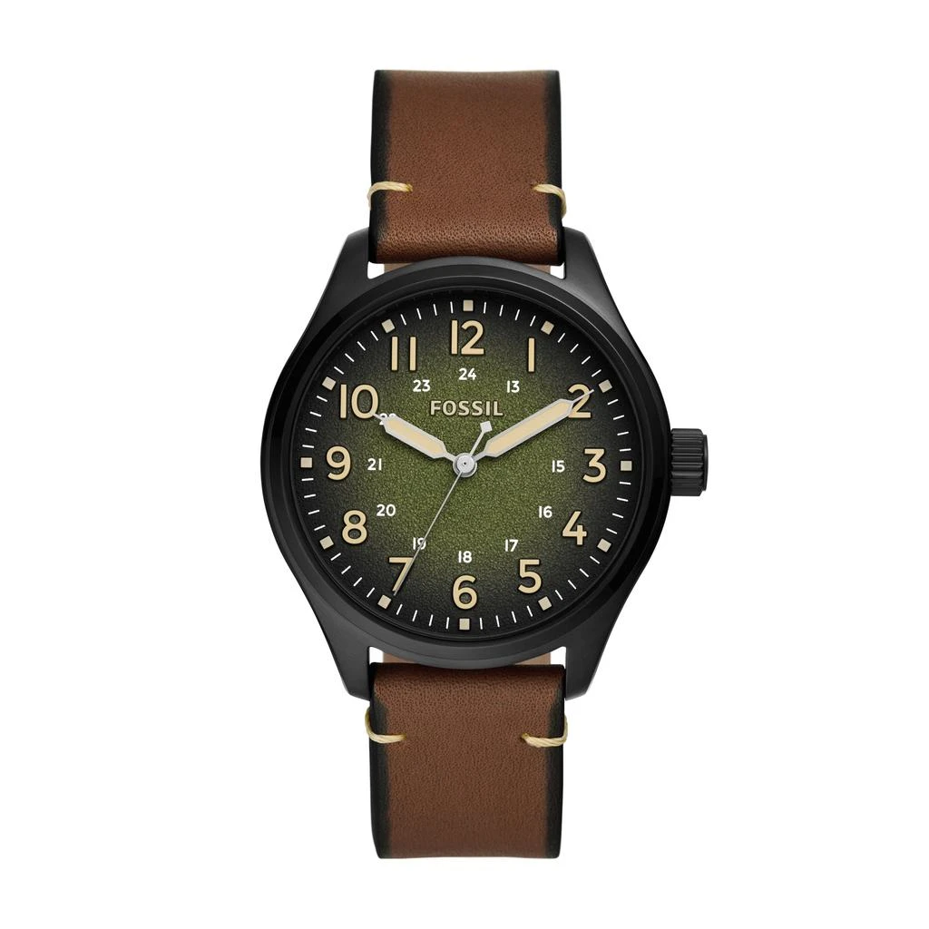 商品Fossil|Fossil Men's Easton Three-Hand, Black Stainless Steel Watch,价格¥426,第1张图片