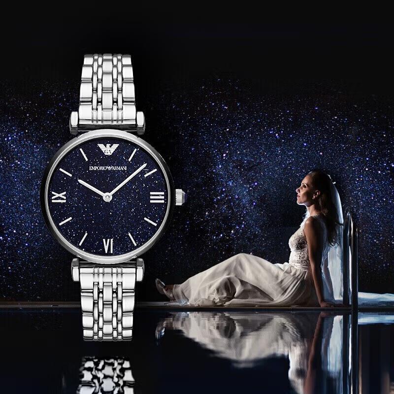 商品[国内直发] Emporio Armani|网红满天星镶钻贝母女款手表AR11091星空满天星,价格¥1275,第1张图片