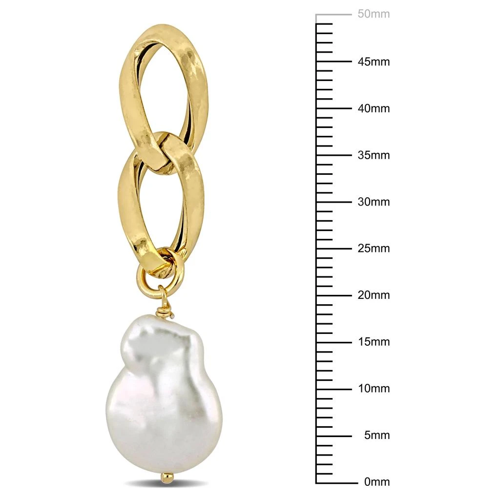 商品Mimi & Max|Mimi & Max 12-13mm Cultured Freshwater Keshi Pearl Link Drop Earrings in Yellow Plated Sterling Silver,价格¥470,第3张图片详细描述