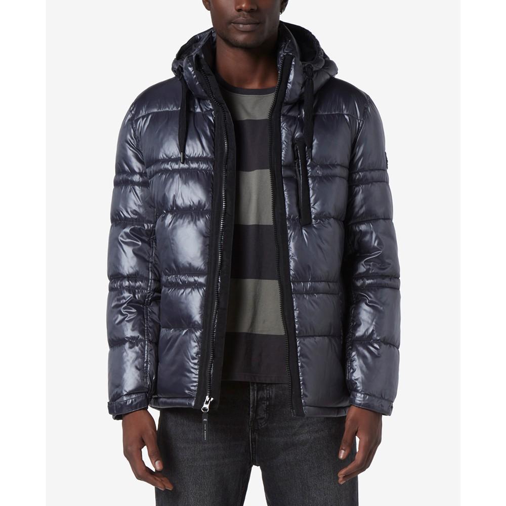 商品Marc New York by Andrew Marc|Men's Gotham Super Wet Cire Puffer with Grossgrain Trim,价格¥2539,第1张图片