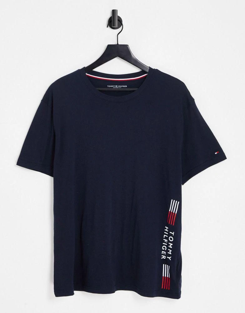 商品Tommy Hilfiger|Tommy Hilfiger loungewear t-shirt in navy co-ord,价格¥221,第1张图片