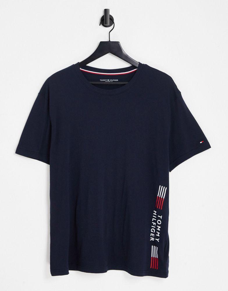商品Tommy Hilfiger|Tommy Hilfiger loungewear t-shirt in navy co-ord,价格¥235,第1张图片