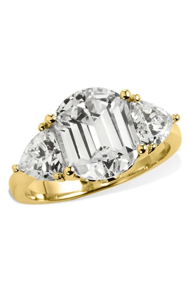 商品Savvy Cie Jewels|Platinum Plated Tycoon Cut 3 Stone Ring With Trillion Sides - 0.20 ctw,价格¥615,第1张图片