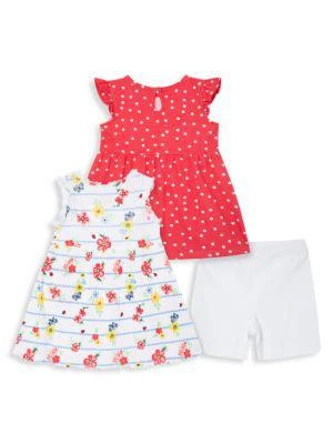 商品Little Me|Little Girl’s 3-Piece Garden Knit Dress and Shorts Set,价格¥113,第2张图片详细描述