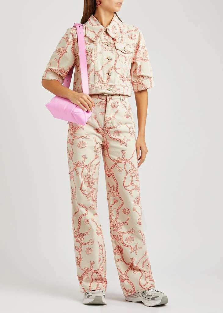 商品Ganni|Printed wide-leg jeans,价格¥816,第4张图片详细描述