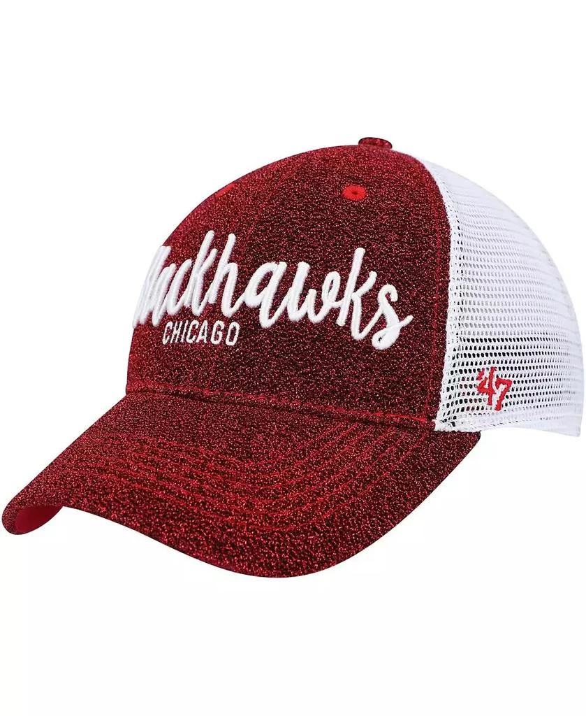 商品47 Brand|Women's Red, White Chicago Blackhawks Encore MVP Trucker Snapback Hat,价格¥228,第1张图片