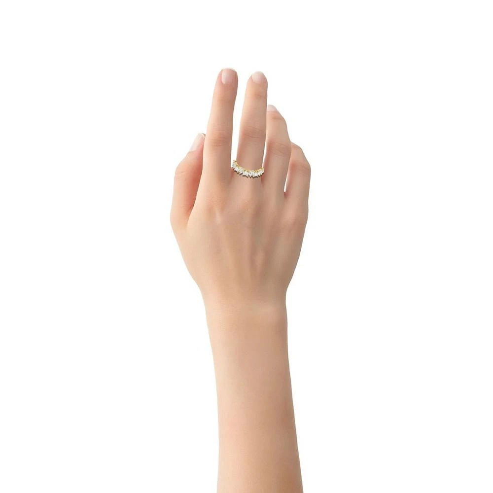 商品Essentials|Gold Plated Clear Cubic Zirconia Heart Row Band Ring,价格¥95,第2张图片详细描述