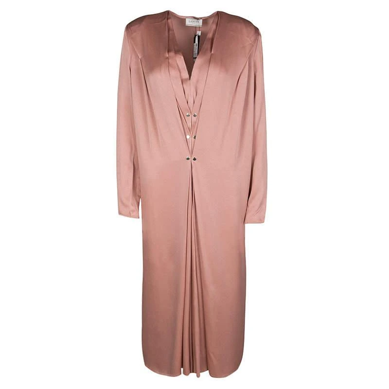 商品[二手商品] Lanvin|Lanvin Peach Pleat Detail Long Sleeve Dress S,价格¥2578,第1张图片