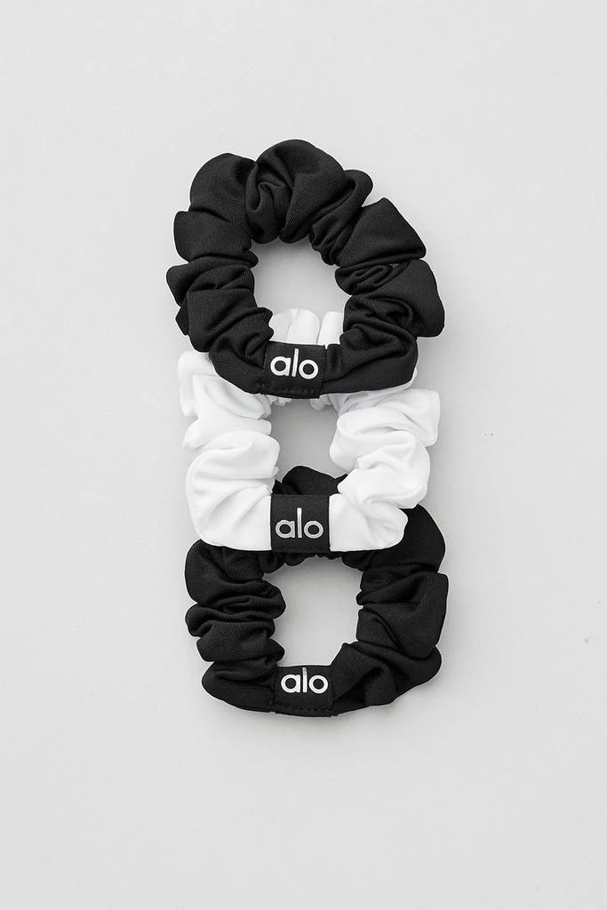 商品Alo|Fresh Mini Scrunchie (3-Pack) - Black/White,价格¥214,第1张图片