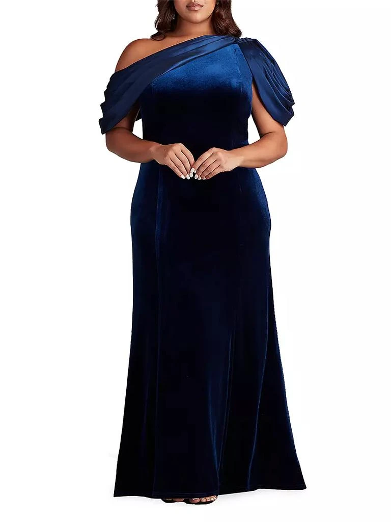 商品Tadashi Shoji|Satin-Embellished Velvet Gown,价格¥3277,第2张图片详细描述