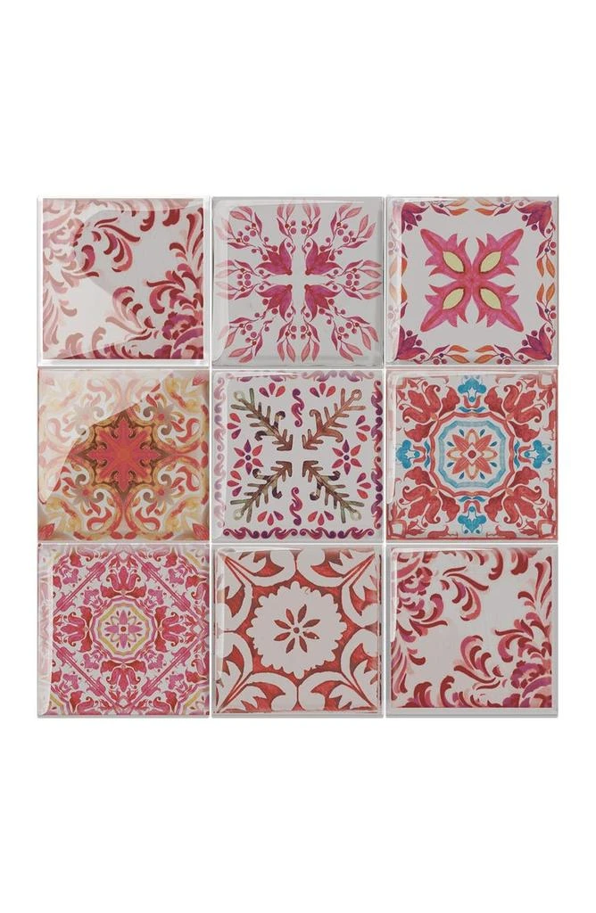 商品WALPLUS|Moroccan Rose Red Mosaic Glossy 3D Sticker Tile 15.4 cm (6 in) - 16pcs in a pack,价格¥266,第5张图片详细描述