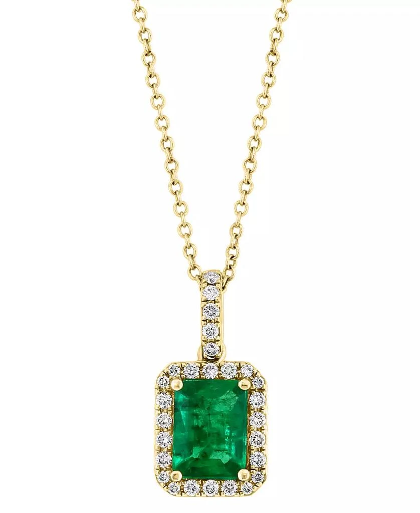 商品Effy|Brasilica by EFFY® Emerald (1-3/8 ct. t.w.) and Diamond (1/4 ct. t.w.) Pendant Necklace in 14k Gold or 14k White Gold, Created for Macy's,价格¥24415,第3张图片详细描述